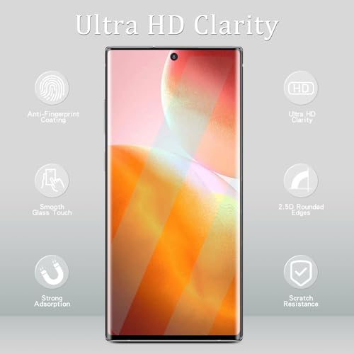 KAREEN 2 Pack Screen Protector for Samsung Galaxy Note 10 Plus | Tempered Glass 3D Curved Full Coverage Film, 9H Hardness, Anti-Scratch, Case Friendly - size: Galaxy Note 10 Plus 6.8-inch