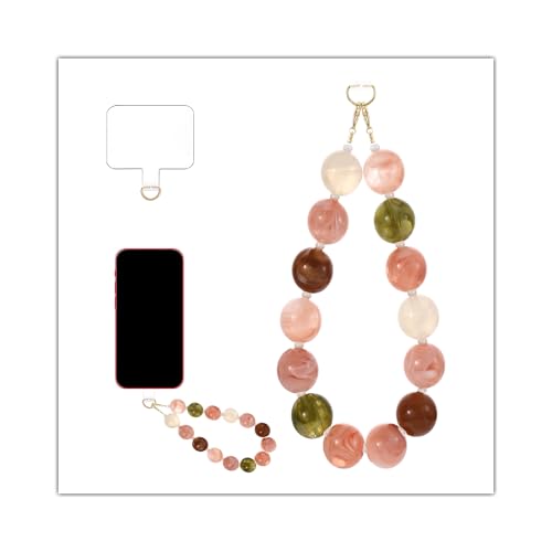 Marble Beaded Phone Wrist Strap Colorful Phones Charm Anti Theft Phones Chain Detachable Hand-Free Y2k Tops - color: Colorful 1