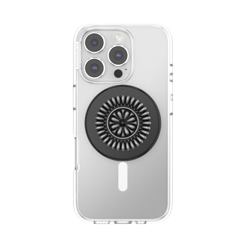PopSockets Phone Grip for MagSafe, Magnetic Holder- Stamped Black - color: Enamel Stamped Black, style: MagSafe