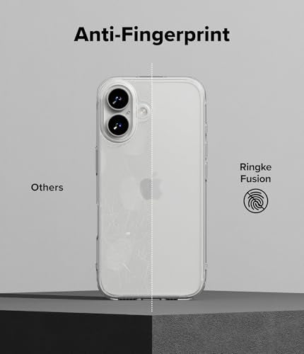 Ringke for iPhone 16 Case [Fusion Matte Clear] | Oil & Dirt Resistant, Anti-Fingerprint Technology Prevents Oily Smudges, Frosted Coating Feels Velvety Soft - size: iPhone 16