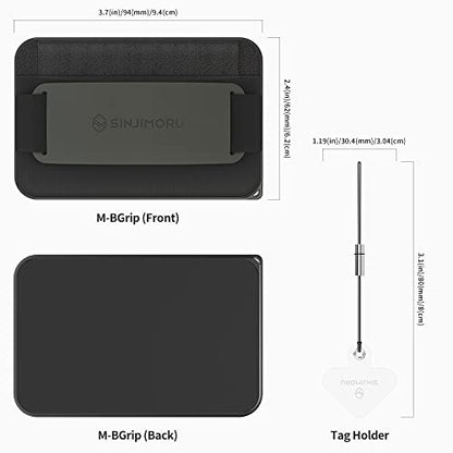 Sinjimoru 3 in 1 Magnetic Card Holder, Magnetic Wallet for MagSafe as Cell Phone Wallet Stick On with Phone Grip Holder & Mobile Phone Kickstand iPhone 12 13 & iPhone 14 Series. M-BGrip Olive Grey | M-BGRIP, fits iPhone 16-12, 2600g magnetic strength, 2-3