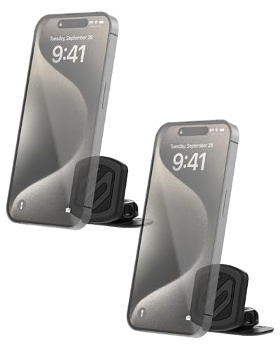 Scosche MAGKIT MagicMount Magnetic Car Phone Mount for Dashboard, 360° Adjustable Magnet Head, Universal Cell Phone Holder for Car, Compatible with iPhone, Samsung, and All Devices (Pack of 2) - size: 2 Pack, style: Dash
