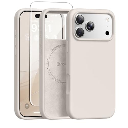 GONEZ Magnetic for iPhone 17 Pro Max Case, Silicone Cover Stone - color: A-Stone, size: Iphone 17 Pro Max