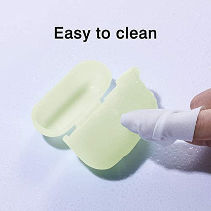 Lerobo for AirPod Pro Case, Silicone Cover with Keychain, Nightglow Green - color: Nightglow Green