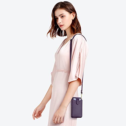 Peacocktion Small Crossbody Cell Phone Purse for Women, Lightweight Mini Small Crossbody Bags for Women with Card Slots - color: 18-purple