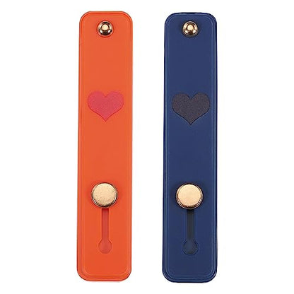 MECCANIXITY 2 Pcs Phone Loop Finger Holder Silicone Phone Strap Grip Holder Cell Phone Grip Stand for Most Smartphones Orange,Dark Blue - color: Orange,Olive Green