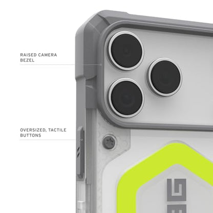 URBAN ARMOR GEAR UAG Designed for iPhone 17 Pro Max Case Pathfinder Clear - Compatible with MagSafe Luminous Glow in The Dark Military Grade Protective Cover, Active Neon - color: Pathfinder Clear - Active Neon