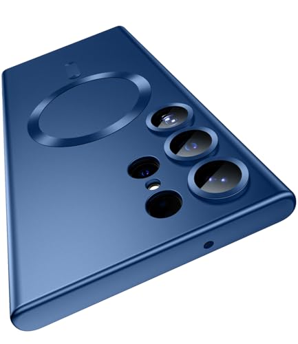 Matte for Samsung Galaxy S23 Ultra Case, Compatible with MagSafe, Slim Thin Magnetic Cover with Built-in Camera Lens Protector Shockproof Phone Shell, Blue - color: Blue, size: for S23 Ultra