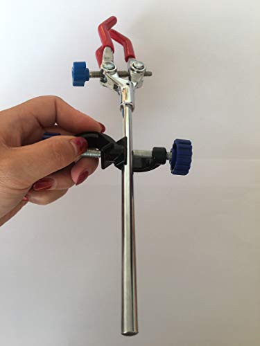 Lab Clamp 3 Prong Finger with Lab Stand Clamp Holder Boss Head - style: 3 finger clamp+stand clip