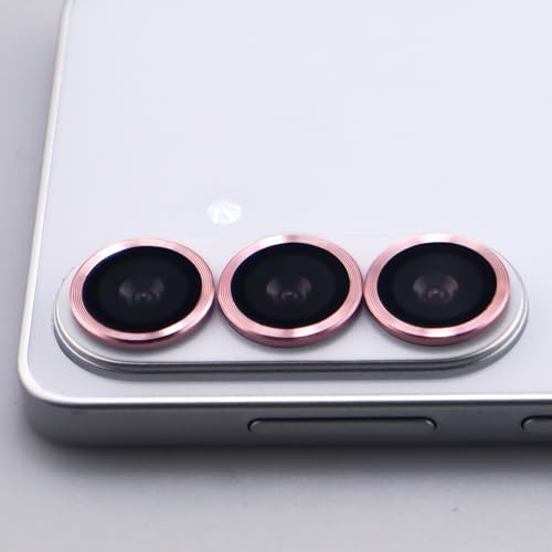 for Samsung Galaxy S26 / S26 Plus Camera Lens Protector Metal Ring Tempered Glass Lens Cover Accessories (Pink) - color: Pink