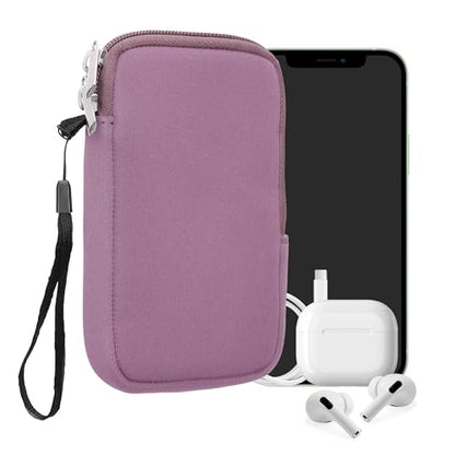 kwmobile Universal Phone Pouch Size XL - 6.7/6.8" - Neoprene Smartphone Pouch with Zip - Water-Repellent Mobile Phone Case - Sleeve in Lavender - color: lavender, size: XL - 6.7/6.8"