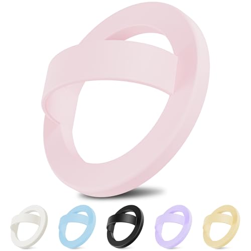 Magnetic Finger Loop Grip for iPhone 17/16/15/14/13/12 Series, Light Pink - color: Light Pink