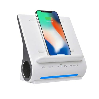 AI Home Companion combines ChatGPT-powered conversation, emotional recognition, Wireless Charger, Wi-Fi and Bluetooth Premium Speaker, Handsfree Call, 5 in 1 Ai Hub - color: White