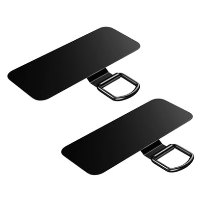 Dadanism Phone Tether Tab 2 Pack, Ultra-Thin Stainless Steel Lanyard Patch - color: Black, style: Style B - 2 Pack