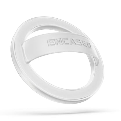 Encased Magnetic Phone Grip Holder (Compatible with MagSafe) Thin Silicone Finger Loop Ring for iPhone (White) - color: White