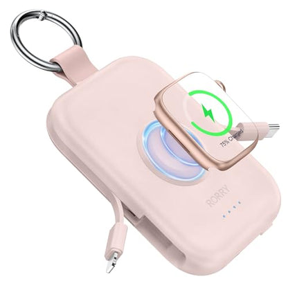 RORRY CharmGo Portable Charger, 5000mAh Portable Charger Power Bank - color: Pink