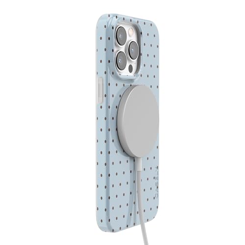 Casely iPhone 14 Pro Case | On the Dot | Blue & Brown Polka Dot | Compatible with MagSafe | Classic Ultra Slim Design - color: On the Dot | Blue Polka Dot, size: Iphone 14 Pro