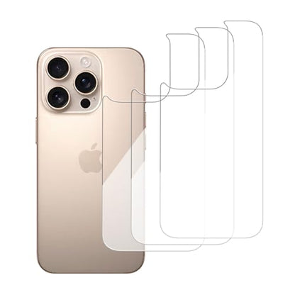 3 Pack Glass Back Screen Protector for iPhone 16 pro 6.3-Inch - size: iPhone 16 pro