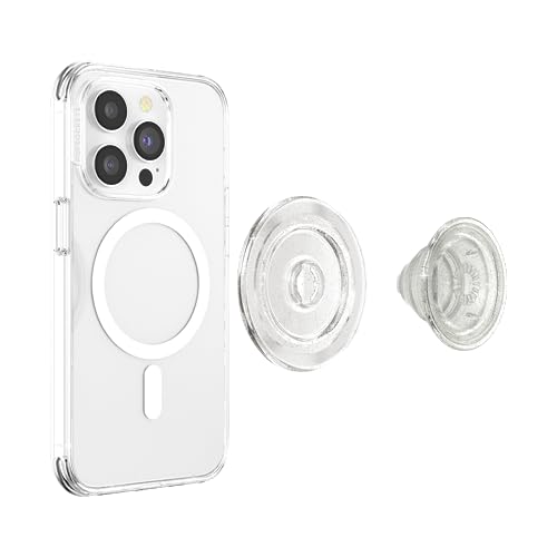 PopSockets Phone Grip for MagSafe, Magnetic Holder- Clear Glitter - color: Clear Glitter, style: MagSafe