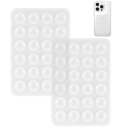Yojaro 2 Pack Silicone Suction Phone Case Mount, Silicon Adhesive Smartphones Stand Sticky, Non Slip Suction Cup, Hands-Free Phone Accessories Holder for Selfies and Videos Translucent - color: Translucent