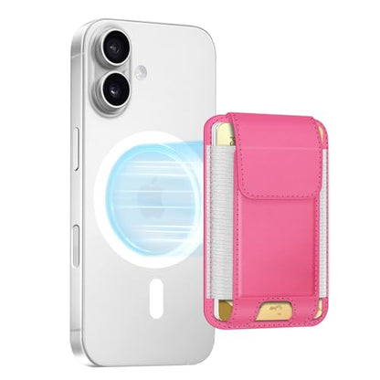 FINPAC MagSafe Wallet Magnetic Card Wallet Holder for Women Men - color: Pink