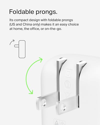 Belkin 42W Dual Port USB C and USB A Charger Block, Fast Charging - style: Standalone