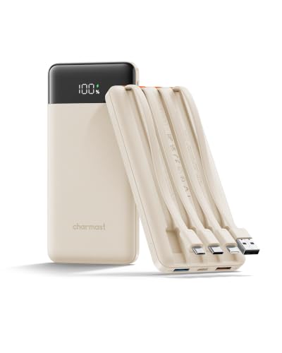 charmast Portable Charger Fast Charging,Built-in 4 Cables,6 Outs & 4 Inputs - color: Qianka