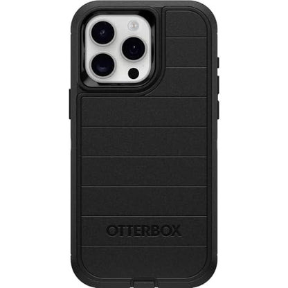 OtterBox iPhone 15 Pro Max (Only) - Defender Series Case - Black - Screenless - Rugged & Durable - with Port Protection - Holster Clip Includes - Microbial Defense Protection - color: Black