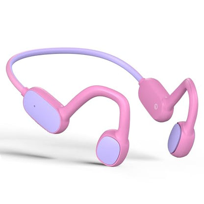 Mehomeli Kids Headphones, Bluetooth 5.2 Air Conduction Open Ear Headphones - color: PinK