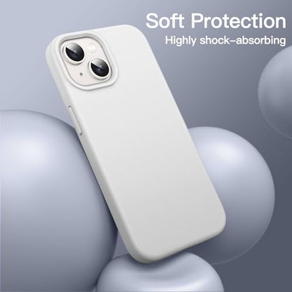 JETech Silicone Case for iPhone 14, Starlight | Silky Soft Touch, Shockproof Protection, Scratch Resistant, Microfiber Lining - color: Starlight, size: iPhone 14