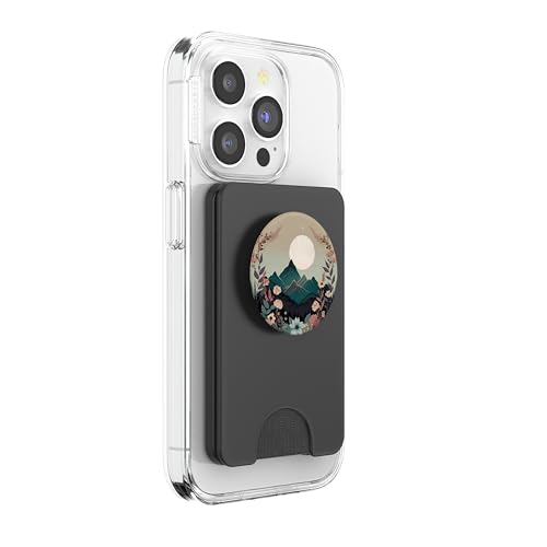Boho Chic Floral Wreath Forest Nature Mountain Cute Pastel PopSockets PopWallet for MagSafe - style: Magnetic PopWallet