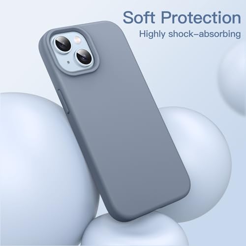 JETech Silicone Case for iPhone 14, Sierra Blue | Silky Soft Touch, Shockproof Protection, Scratch Resistant, Microfiber Lining - color: Sierra Blue, size: iPhone 14