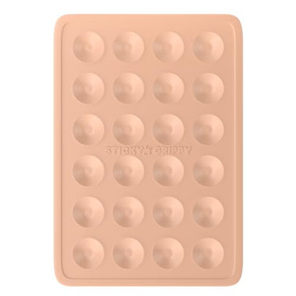 StickyGrippy Suction Phone Case Mount, Sillicon Adhesive Phone Accessory for iPhone and Android, Hands-Free Strong Grip Mirror Shower Phone Holder, Tiktok Videos and Selfies (Beige) - color: Beige