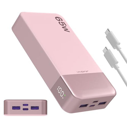 JUOVI 65W Portable Charger for Laptop Power Bank 20000mAh - color: Pink