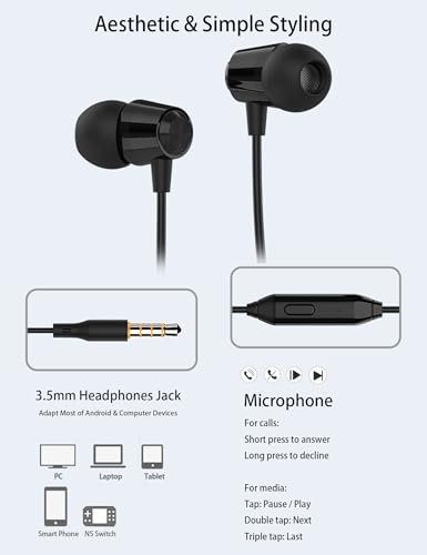 Teens Wired Earbuds with Case, 3.5mm Headphones for School, Gold Hive - color: Gold Hive