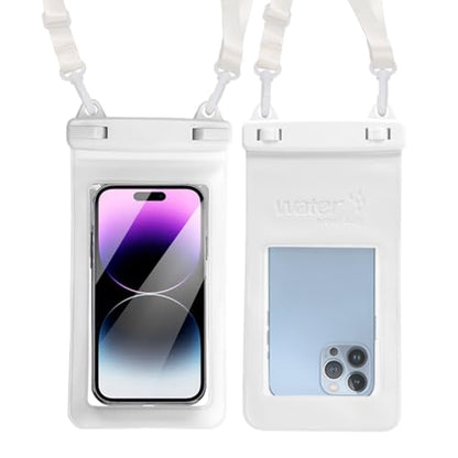 IPX8, 7.4Waterproof Phone Pouch, Universal Fit(iPhone 16 15 14 13 Plus Pro, 12 11 Pro, XR X 8 7 6S Plus SE, Galaxy S25 S24 S23 S20 Series Pixel, Lanyard Included (White) 1pack - color: White