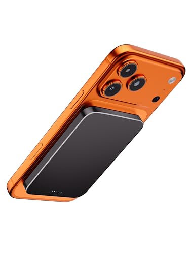 【Titanium Body & Ultra-Slim 0.3-Inch Design】 5000mAh Magnetic Power Bank with Titanium Body, Lightweight & Portable, Easy to Carry for Daily Use, Travel, and Emergencies - color: grey