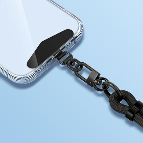 TENOC 360 Rotation Metal Phone Tether Tab, 2Pcs, Black - color: 360° Rotation-black