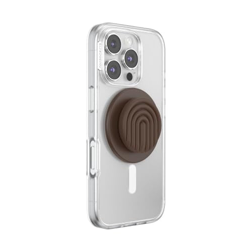 PopSockets Phone Grip for MagSafe, Magnetic Holder- Curves Cocoa - color: Curves Cocoa