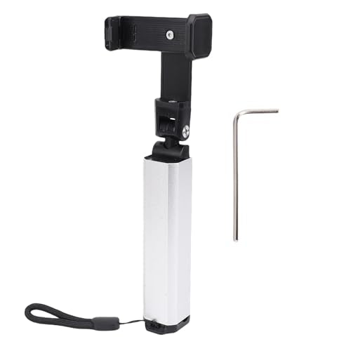 Yunseity Phone Holder, Foldable 360° Adjustable Clamp Clip Mount Cell Phone Stand for Desk Pole Table, Pipe, Pen, Treadmill, Pole Mounted Desk Stand for Table Bedside (Silver) - color: Silver
