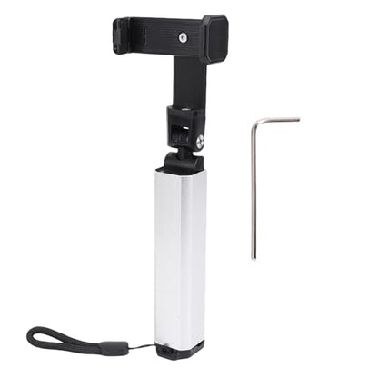 Yunseity Phone Holder, Foldable 360° Adjustable Clamp Clip Mount Cell Phone Stand for Desk Pole Table, Pipe, Pen, Treadmill, Pole Mounted Desk Stand for Table Bedside (Silver) - color: Silver