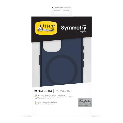 OtterBox Symmetry Series Clear MagSafe Case for iPhone 16, Shockproof, Drop Proof, Protective Thin Case, 3X Tested to Military Standard, Clear/Blue - color: Clear/Blue, size: iPhone 16, style: Case only