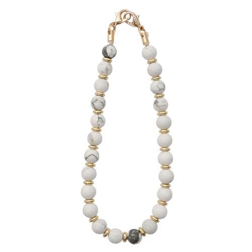 TENOC Marble Beaded Phone Wrist Strap, Marble White - color: B-marble White