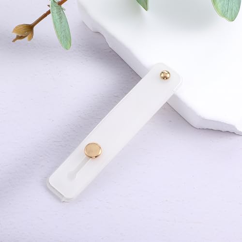 WLLHYF 2Pcs Phone Loop Holder, Silicone Phone Grip Strap Stand Universal Portable Finger Kickstand for Most Smartphones (2pcs-White) - color: White