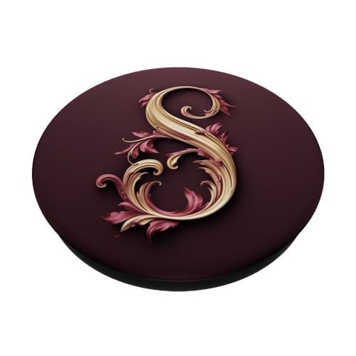 Red Initial Letter S Personalized Pretty Script PopSockets Adhesive PopGrip - style: Adhesive PopGrip