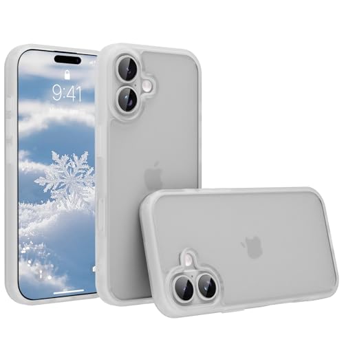 for iPhone 17 Case Translucent Matte Phone Cover, [10 FT Military Grade Drop Protection] Slim Durable Shockproof Protective Bumper (Frosted White, 17) - color: Frosted White, size: iPhone 17