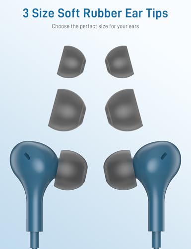 iMangoo for Apple MFi-Certified Soft Headphones for Lightning Wired Earbuds - color: Lake Blue