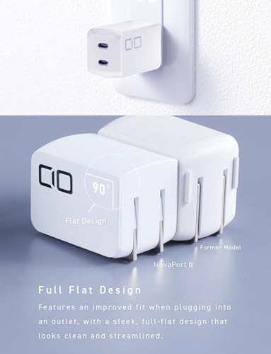CIO NovaPort Duo II 45W2C Dual USB-C GaN Fast Charge Block (White) - color: White