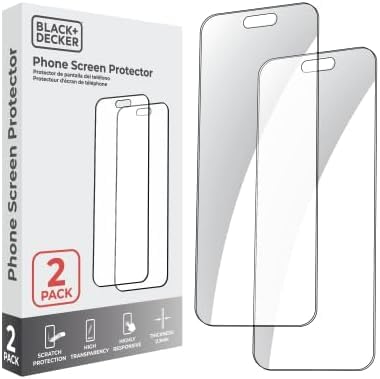 BLACK+DECKER 2 Pack Tempered Glass Screen Protector for iPhone 14 Pro Max - size: iPhone 14 Pro Max
