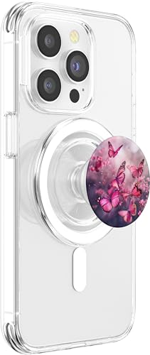 Pink Butterflies PopSockets MagSafe PopGrip for iPhone - style: MagSafe